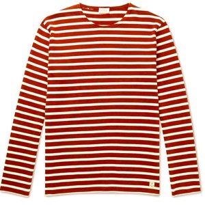 Armor Lux Classic Breton Long Sleeve Red White Nautical Strip T shirt Size L/XL